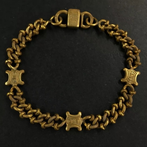 AUTH Celine Triomphe Gold Bracelet - Picture 1 of 6